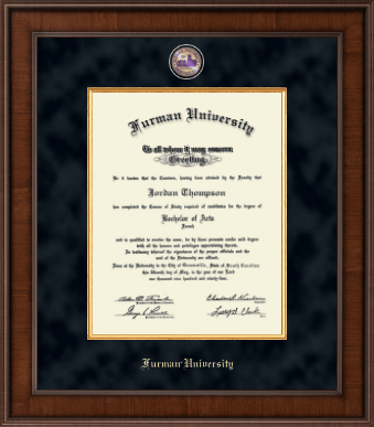 Furman University diploma frame - Presidential Masterpiece Diploma Frame in Madison