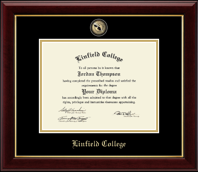 Linfield College diploma frame - Masterpiece Medallion Diploma Frame in Gallery