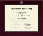 McKendree University Century Silver Engraved Diploma Frame in Cordova