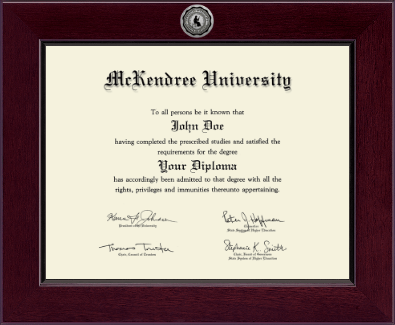 McKendree University diploma frame - Century Silver Engraved Diploma Frame in Cordova