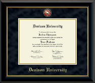Denison University diploma frame - Masterpiece Medallion Diploma Frame in Onyx Gold