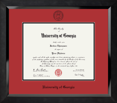 University of Georgia diploma frame - 'Winning Colors' - Black Embossed Diploma Frame in Eclipse