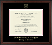 State University of New York - College at Oneonta diploma frame - Gold Embossed Diploma Frame in Studio Gold