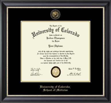 University of Colorado diploma frame - Masterpiece Medallion Diploma Frame in Noir
