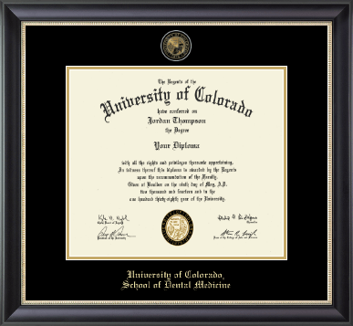 University of Colorado diploma frame - Masterpiece Medallion Diploma Frame in Noir