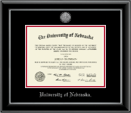 University of Nebraska diploma frame - Silver Engraved Medallion Diploma Frame in Onyx Silver