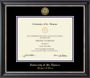 University of St. Thomas diploma frame - Gold Engraved Medallion Diploma Frame in Noir