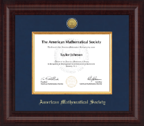 American Mathematical Society Presidential Gold Engraved Certificate Frame in Premier