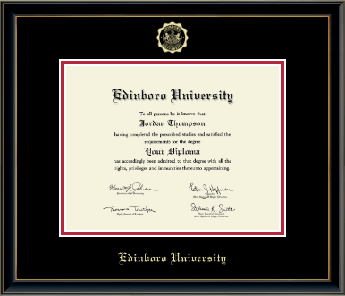 Edinboro University diploma frame - Gold Embossed Diploma Frame in Onexa Gold