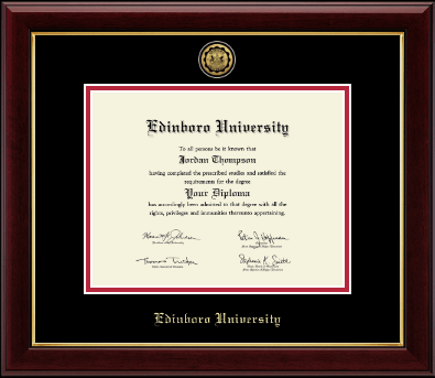 Edinboro University diploma frame - Gold Engraved Medallion Diploma Frame in Gallery