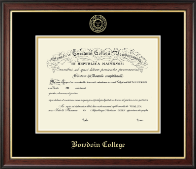 Bowdoin College diploma frame - Gold Embossed Diploma Frame in Studio Gold