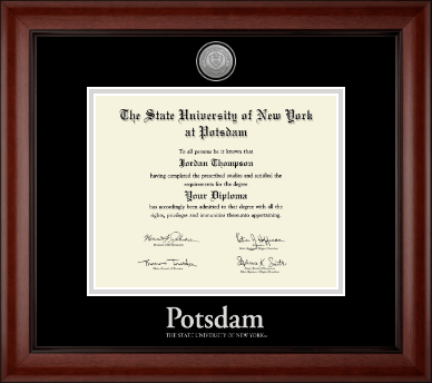State University of New York at Potsdam diploma frame - Silver Engraved Medallion Diploma Frame in Cambridge