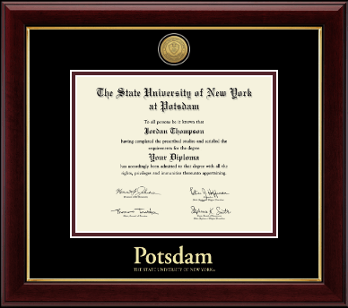 State University of New York at Potsdam diploma frame - Gold Engraved Medallion Diploma Frame in Gallery