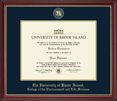 The University of Rhode Island diploma frame - Masterpiece Medallion Diploma Frame in Kensington Gold