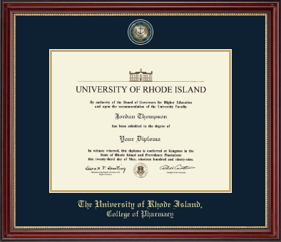 The University of Rhode Island diploma frame - Masterpiece Medallion Diploma Frame in Kensington Gold