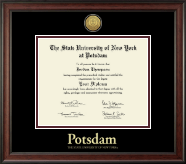 State University of New York at Potsdam diploma frame - Gold Engraved Medallion Diploma Frame in Studio