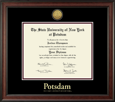 State University of New York at Potsdam diploma frame - Gold Engraved Medallion Diploma Frame in Studio