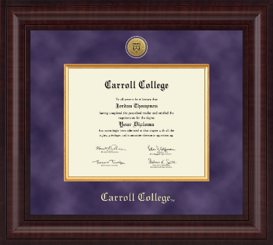 Carroll College at Montana diploma frame - Presidential Gold Engraved Diploma Frame in Premier