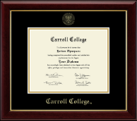 Carroll College at Montana Gold Embossed Diploma Frame in Gallery