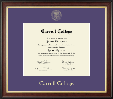 Carroll College at Montana diploma frame - Gold Embossed Diploma Frame in Studio Gold