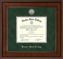 Boston State College Presidential Silver Engraved Diploma Frame in Madison