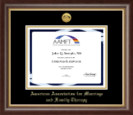 American Association for Marriage and Family Therapy Gold Engraved Medallion Certificate Frame in Hampshire