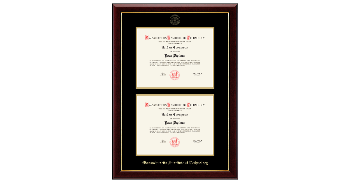 Double Document Diploma Frame in Gallery Massachusetts Institute of