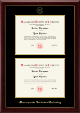 Massachusetts Institute of Technology diploma frame - Double Document Diploma Frame in Gallery