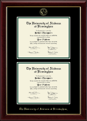 The University of Alabama at Birmingham Double Diploma Frame in Gallery