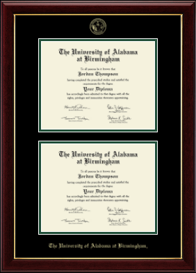 The University of Alabama at Birmingham diploma frame - Double Diploma Frame in Gallery