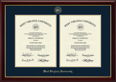 West Virginia University diploma frame - Double Diploma Frame in Gallery