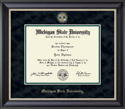 Michigan State University diploma frame - Masterpiece Medallion Diploma Frame in Noir