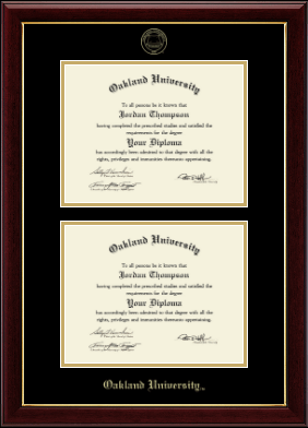 Oakland University diploma frame - Double Diploma Frame in Gallery