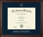 American University diploma frame - Silver Embossed Diploma Frame in Studio