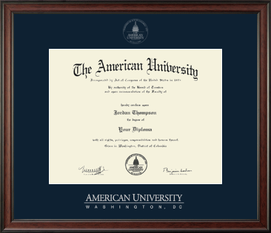 American University diploma frame - Silver Embossed Diploma Frame in Studio