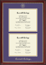 Carroll College at Montana Double Document Diploma Frame in Kensington Gold