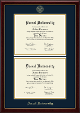 Drexel University diploma frame - Double Document Diploma Frame in Gallery