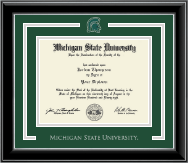 Michigan State University Spirit Medallion Diploma Frame in Onyx Silver