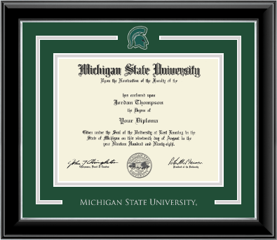 Michigan State University diploma frame - Spirit Medallion Diploma Frame in Onyx Silver