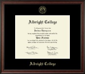 Albright College Gold Embossed Diploma Frame in Studio