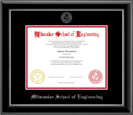 Milwaukee School of Engineering Silver Embossed Diploma Frame in Onyx Silver
