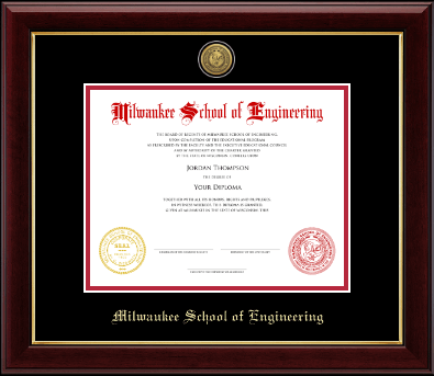 Milwaukee School of Engineering diploma frame - Gold Engraved Medallion Diploma Frame in Gallery