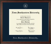 Nova Southeastern University  diploma frame - Silver Embossed Diploma Frame in Studio
