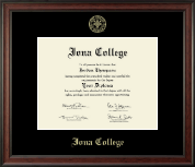 Iona College Gold Embossed Diploma Frame in Studio