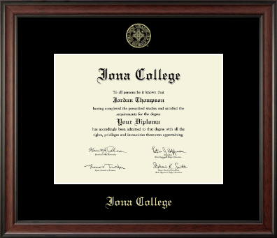 Iona College diploma frame - Gold Embossed Diploma Frame in Studio