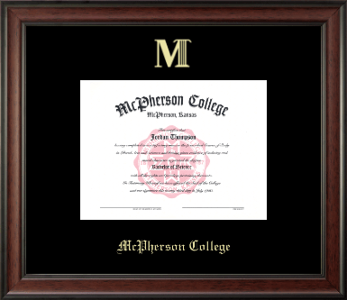 McPherson College diploma frame - Gold Embossed Diploma Frame in Studio