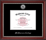 McPherson College diploma frame - Silver Engraved Medallion Diploma Frame in Kensington Silver