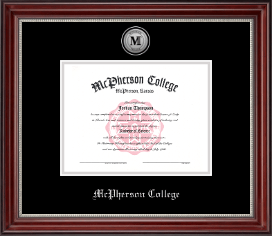 McPherson College diploma frame - Silver Engraved Medallion Diploma Frame in Kensington Silver