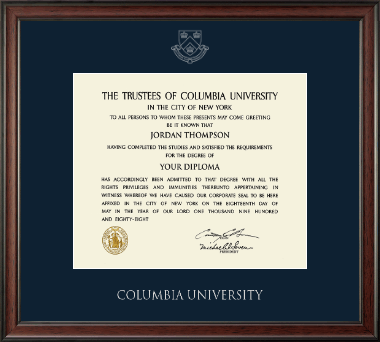 Columbia University diploma frame - Silver Embossed Diploma Frame in Studio