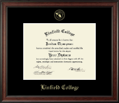 Linfield College Gold Embossed Diploma Frame in Studio